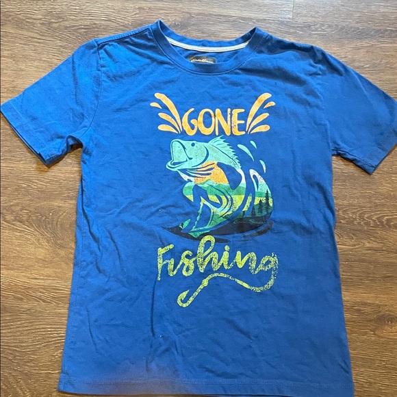 Eddie Bauer Blue 'Gone Fishing' Kids Tee - Picture 1 of 3